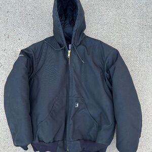 Carhartt extremes black hooded zip up jacket.  Size medium worn once
